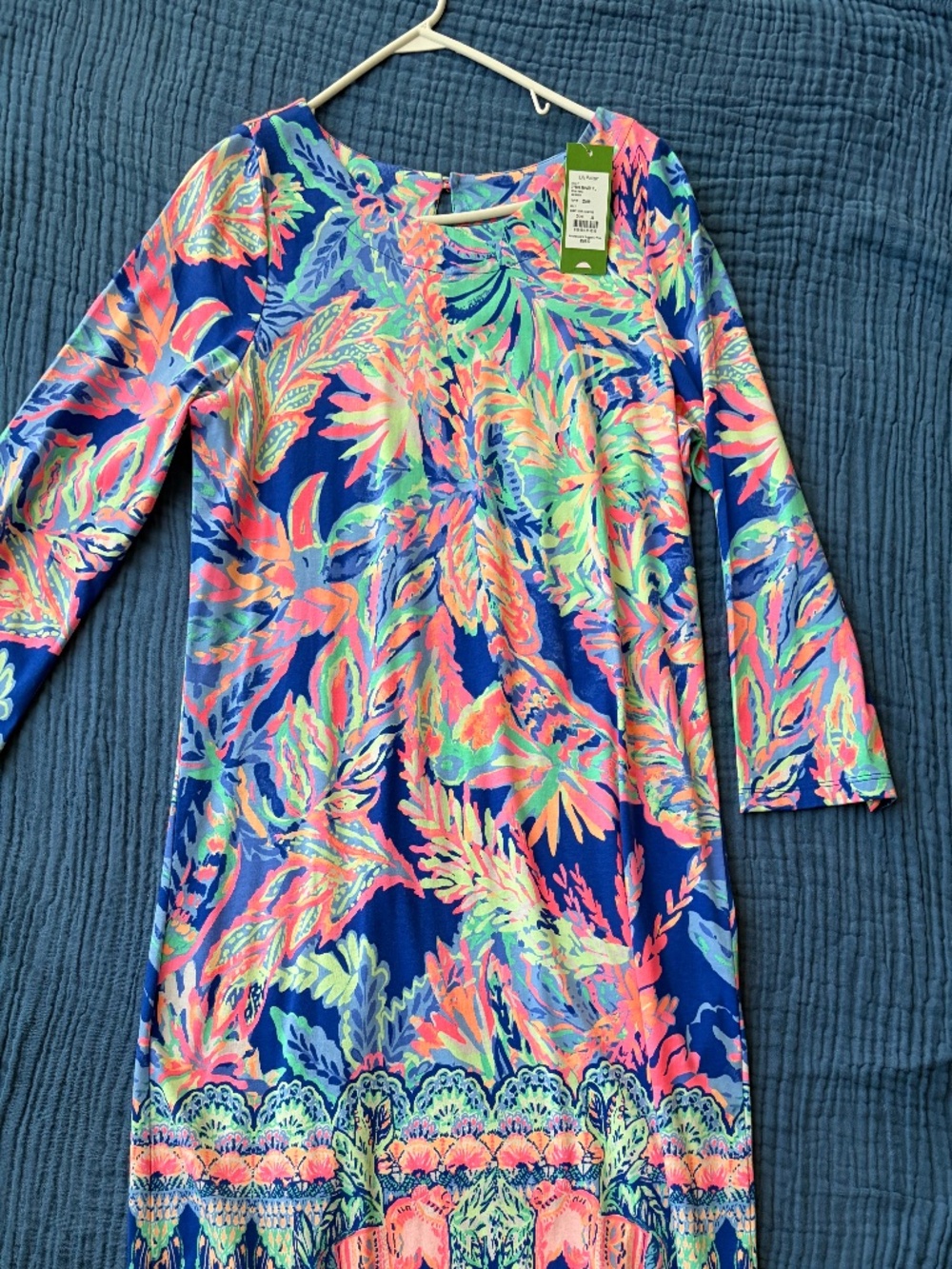 Lilly Pulitzer Navy Multicolor Tropical Print Shift Dress. NWT.